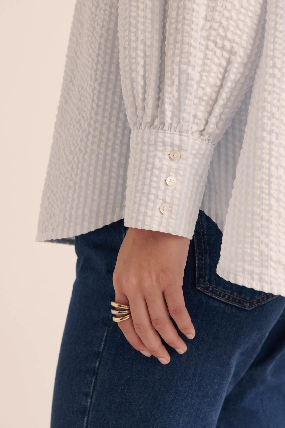 Chemises Et Blouses-Balzac Paris Chemise Léonor Barbour x BP Rayures bleu ciel et écru