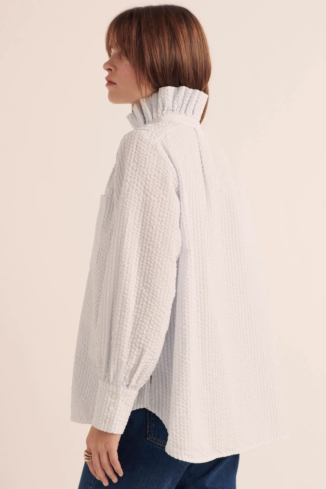 Chemises Et Blouses-Balzac Paris Chemise Léonor Barbour x BP Rayures bleu ciel et écru
