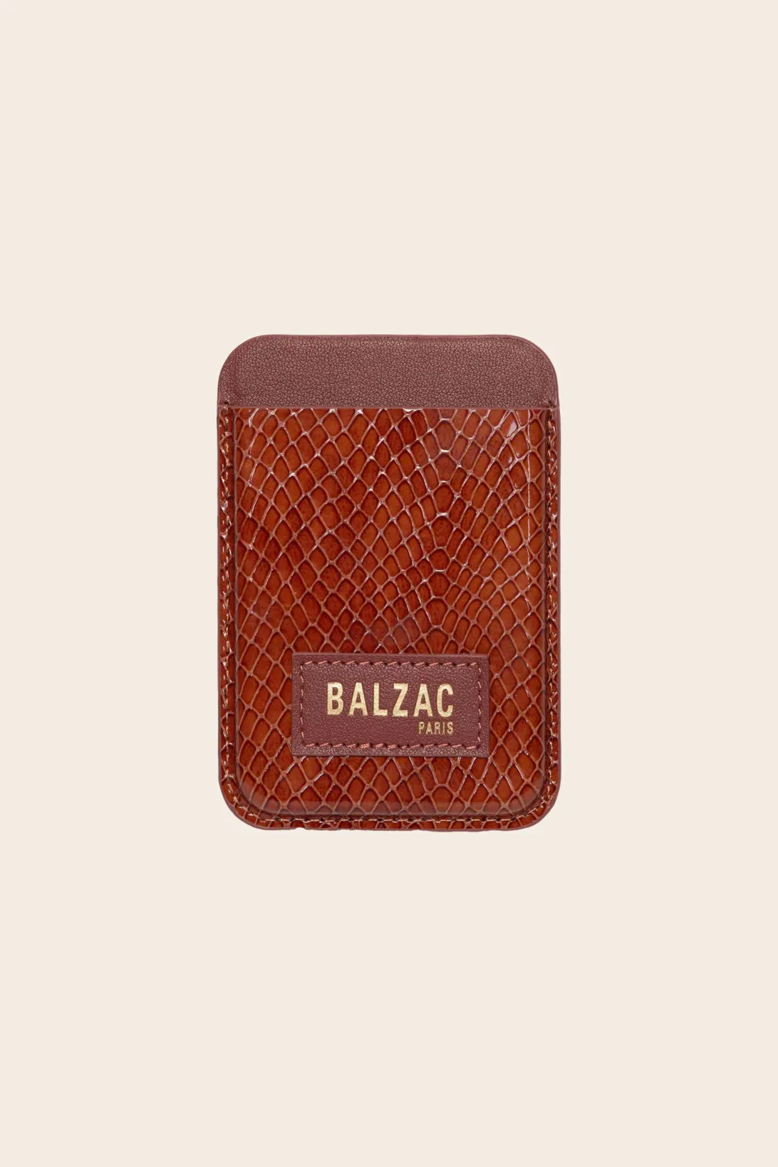 Accessoires Smartphones-Balzac Paris Porte-cartes Cuir cognac embossé